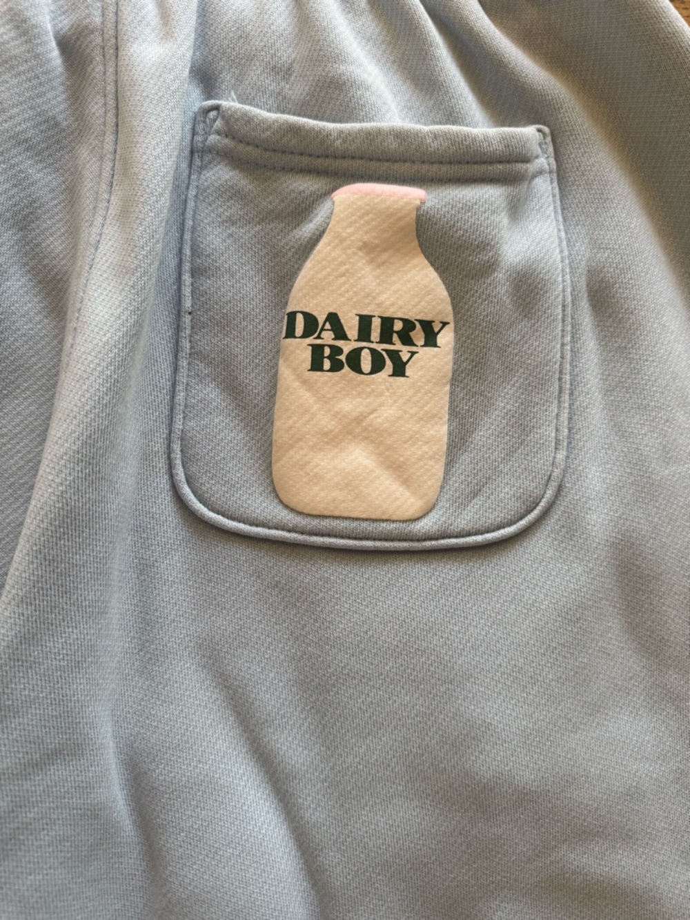 Dairy Boy MILK BOTTLE SWEATPANTS in icy blue size XS